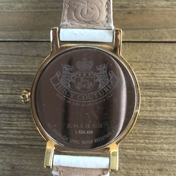 Juicy Couture Limited Edition Y2K Scottie Dog Crest White Leather Watch! GUC - Picture 7 of 12